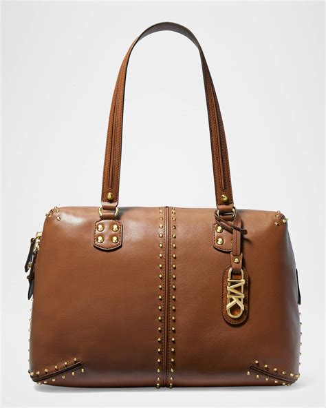 michael kors studded handbag|astor large studded leather pouchette.